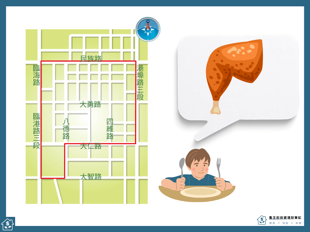 台中港市鎮重劃區地圖形狀很像雞腿